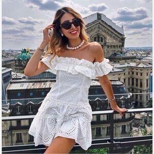 ZARA short eyelet open embroidery dress 2794/994